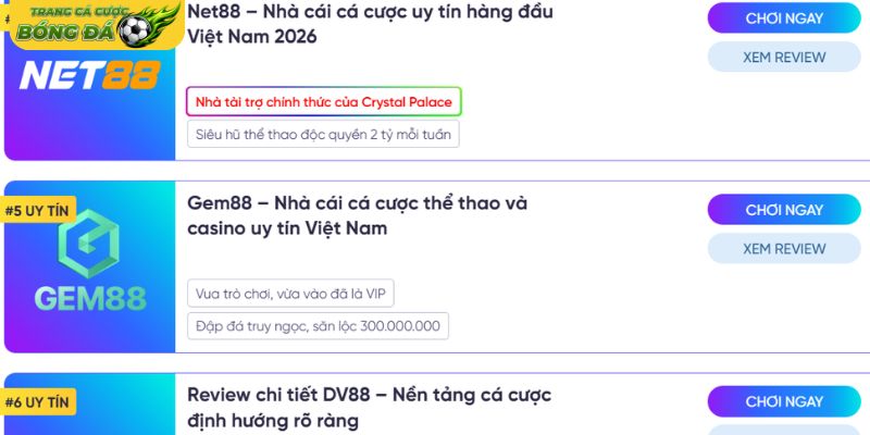 Tổng quan về tiêu chí chọn trang cá cược uy tín